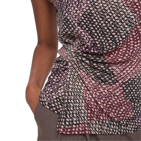 Womens DKNY Sleeveless Diamond Dot Twist Front Blouse