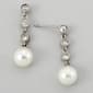 Rosa Rhinestones CZ & Pearl Drop Earrings - image 1