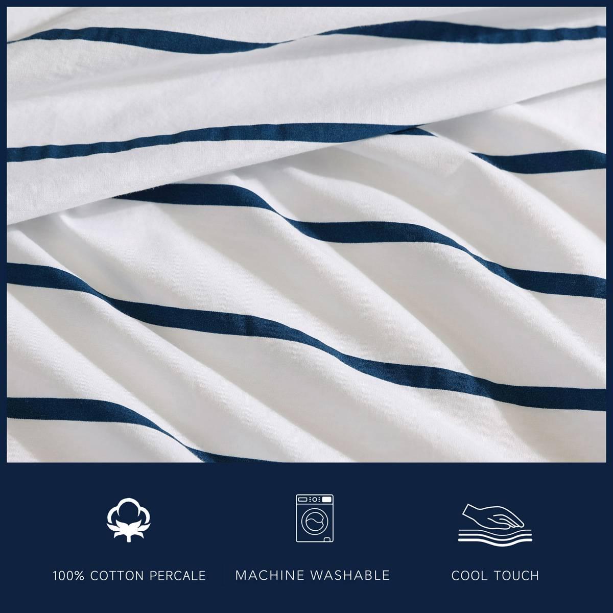 Nautica Brenton Stripe Cotton Percale Sheet Set