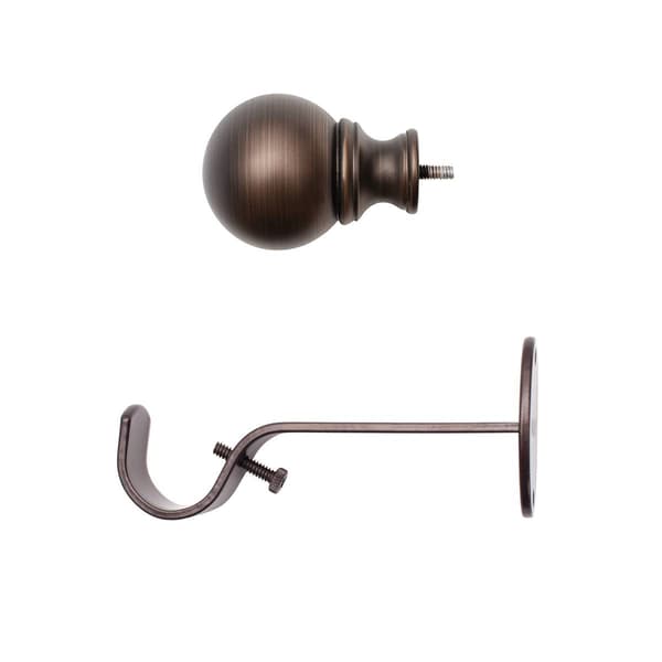 Elrene Cordelia Single Curtain Rod w/ Globe Ball Finial