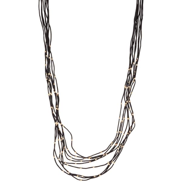 Ashley Cooper(tm) Layered Black Cord Necklace with Gold Bead Accents - image 