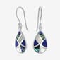 Sterling Silver Mother of Pearl Lapis Teardrop Earrings - image 1