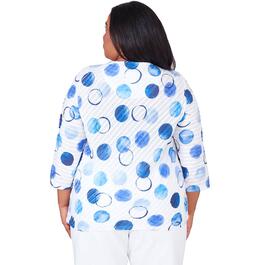 Plus Size Alfred Dunner Blue Bayou Knit Dots Blosue