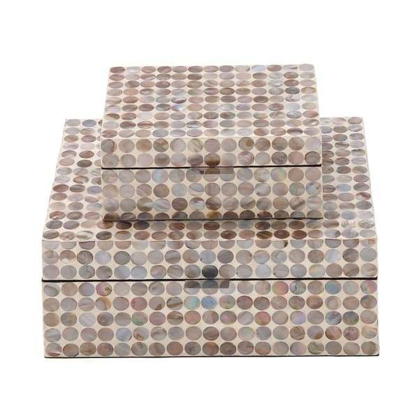 9th & Pike(R) Wood and Pearl Decorative Boxes - Set of 2 - image 