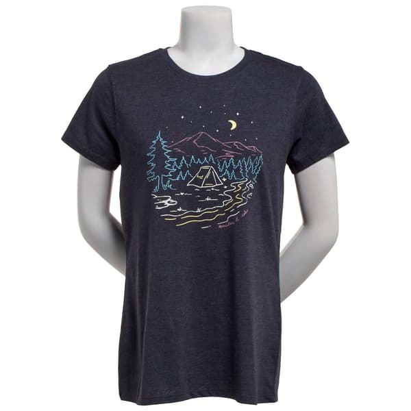 Womens Mountain and Isles Short Sleeve Campsite Graphic Tee - image 