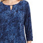 Petite NY Collection 3/4 Ruch Sleeve Abstract Floral Blouse - image 4
