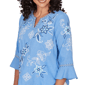 Womens Alfred Dunner Mykonos Split Neck Floral Embroidery Blouse - image 5