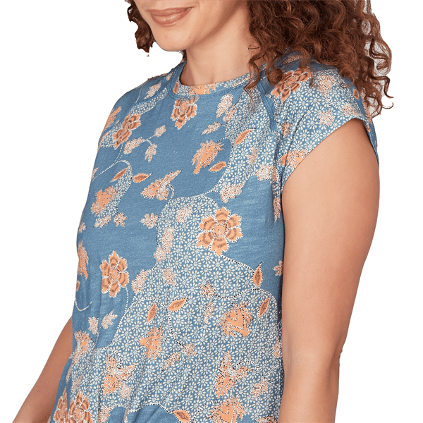 Petite Skye’s the Limit Key Items Cap Sleeve Floral Blouse