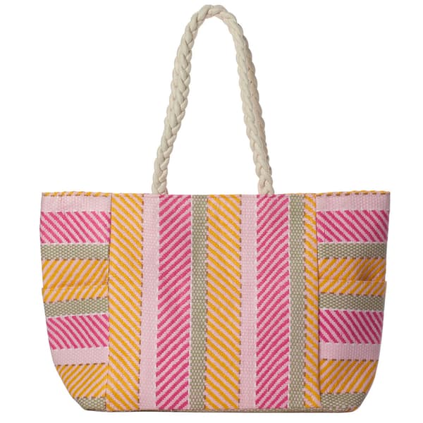 Sun ''N'' Sand Pink Paper Straw Shoulder Tote