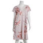 Womens Body Touch Short Sleeve Silky Lace Trim V-Neck Nightgown - image 3