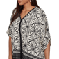 Womens Ruby Rd. Tropical Noir Elbow Sleeve Medallion Blouse - image 5
