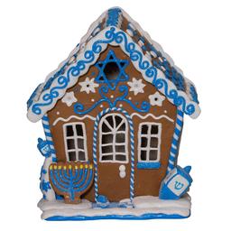 Kurt Adler 7in. LED Hanukkah Gingerbread House Table Piece
