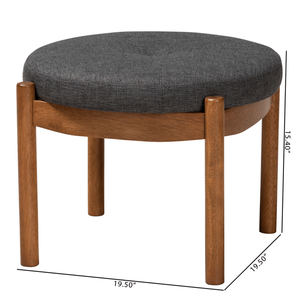 Baxton Studio Iliana Japandi Wood Ottoman Footstool