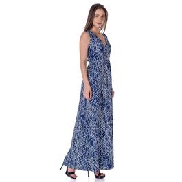 Womens 24/7 Comfort Apparel Abstract Empire Waist Maxi Dress