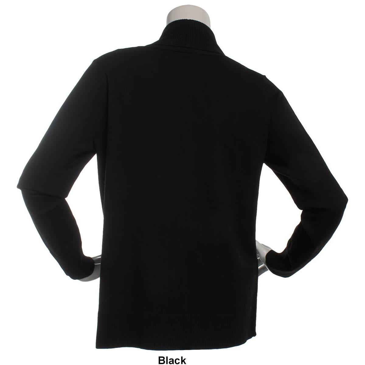 Petite 89th & Madison Long Sleeve J Pocket Solid Cardigan