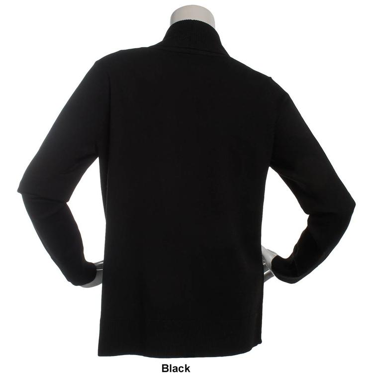 Petite 89th & Madison Long Sleeve J Pocket Solid Cardigan