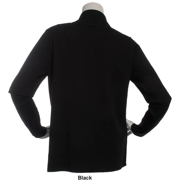 Petite 89th & Madison Long Sleeve J Pocket Solid Cardigan