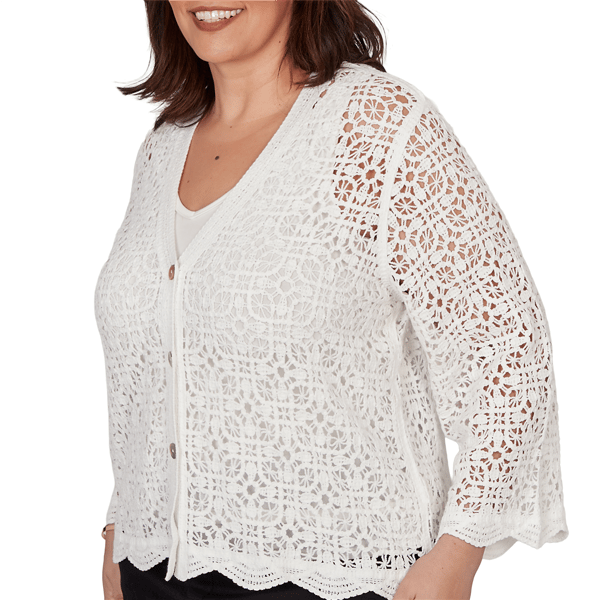 Plus Size Skye’s the Limit Sunny Blue Skies Lace Cardigan