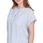 Petite Hearts of Palm Aqua Fresh Short Sleeve Stripe Blouse - image 5