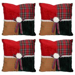 Pack of 4 Square Christmas Throw Pillows - 16x16