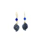 Silver Forest Open Curl on Paisley Earrings - Blue Denim - image 1
