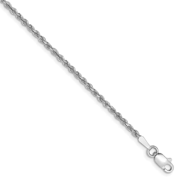 Gold Classics&#40;tm&#41; 1.75mm. White Gold Diamond Cut Rope Anklet - image 
