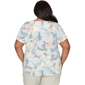 Plus Size Alfred Dunner Vintage Charm Round Neck Seashells Blouse - image 1