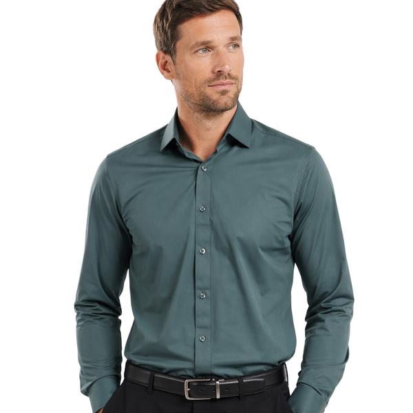 Mens Tom Baine Slim Fit Performance Dress Shirt - Green Textured - image 