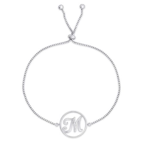 Accents by Gianni Argento Diamond Plated Initial M Adj....