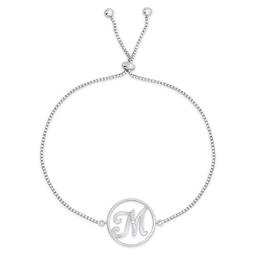 Accents by Gianni Argento Diamond Plated Initial M Adj. Bracelet