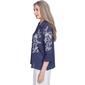 Petite Alfred Dunner Nantucket Embroidery Floral Button Front - image 3