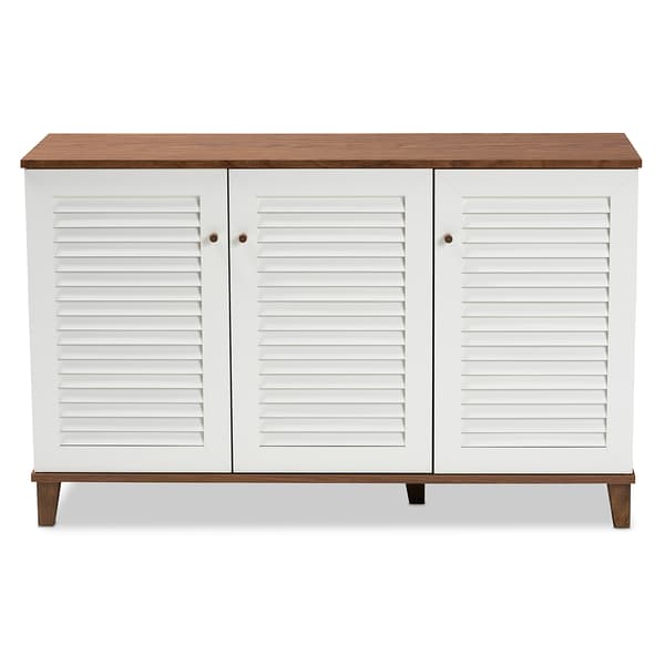 Baxton Studio Coolidge 8 Shelf Wood Shoe Storage Cabinet