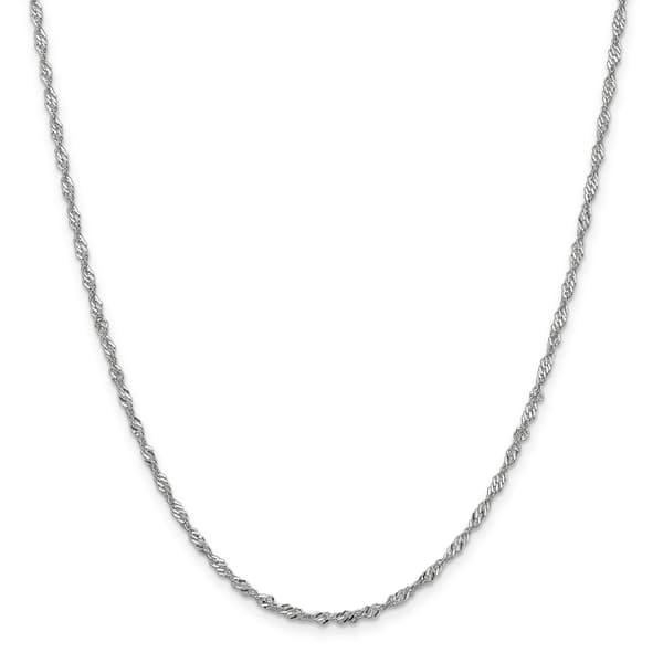 Gold Classics&#40;tm&#41; 2.0mm. 14kt. White Gold Singapore Necklace - image 