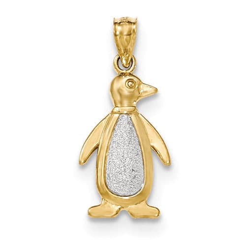 Gold Classics(tm) Textured Yellow-Gold Penguin Pendant - image 