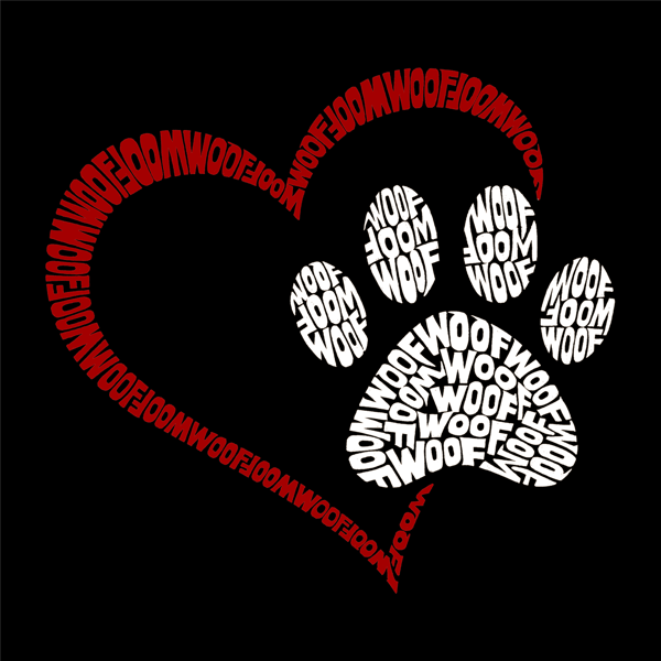 Plus Size LA Pop Art Paw Heart Word Art Tee