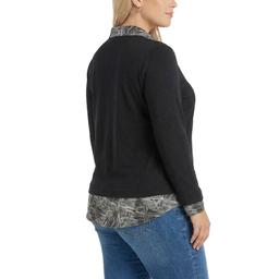 Plus Size NY Collection Long Sleeve Two In One Sweater