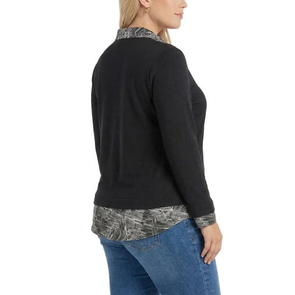 Plus Size NY Collection Long Sleeve Two In One Sweater