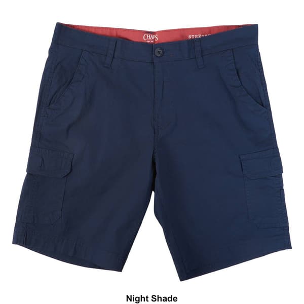 Mens Chaps Poplin Stretch Cargo Shorts