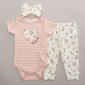 Baby Girl (NB-9M) Elephant & Castle 3pc. Floral Joggers Set - image 1