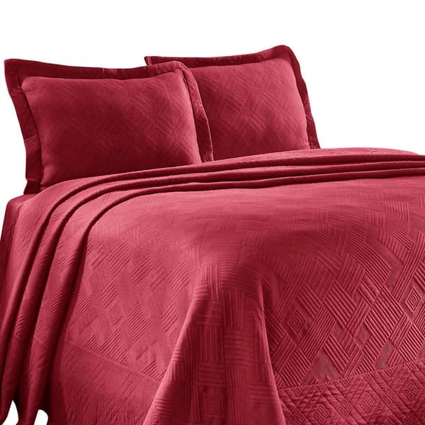 Superior Geometric Matelasse Scalloped Bedspread Set - image 