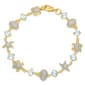 Gianni Argento 14kt. Gold Plated & Blue Topaz Sealife Bracelet - image 1