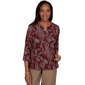 Petite Alfred Dunner Union Square 3/4 Sleeve Paisley Blouse - image 1