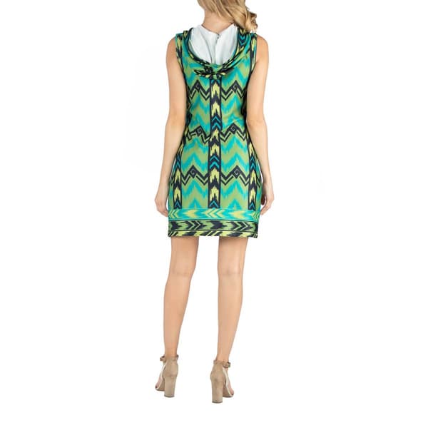 Womens 24/7 Comfort Apparel Hooded Chevron Maternity Sheath Dress