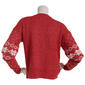 Juniors No Comment Mossy Fair Isle Crew Neck Sweater with Socks - image 3