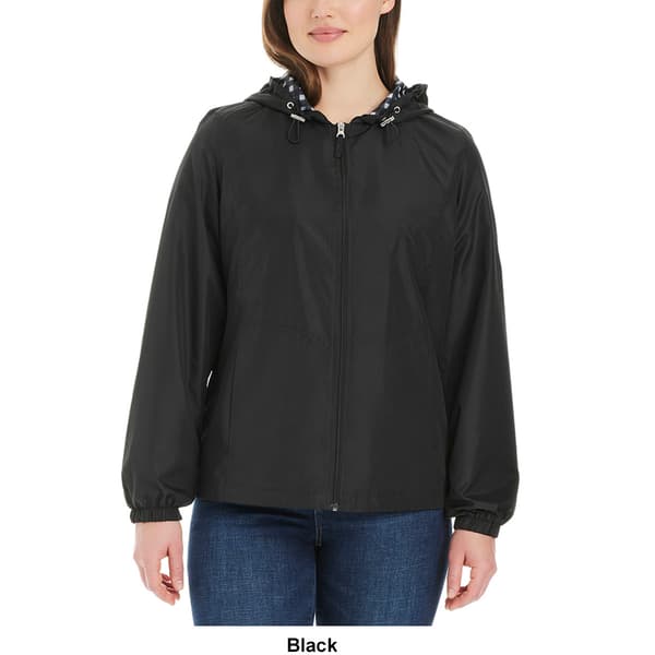 Petite d.e.t.a.i.l.s Windbreaker w/Gingham Hood Lining