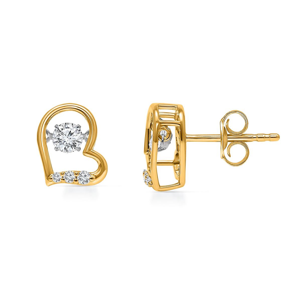 Nova Star(R) Gold over Silver Lab Grown Diamond Heart Earrings