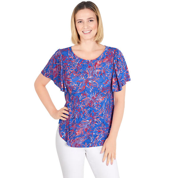 Petite Ruby Rd. Must Haves Tropical Short Sleeve Tee - image 