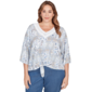 Plus Size Skyes the Limit Quiet Wave Mixed Patchwork Top - image 1