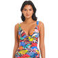Womens Bleu Color Field Over The Shoulder Tankini w/Molded Cups - image 1