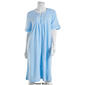 Petite Jasmine Rose Short Sleeve 41in Blister Knit Zip Front Robe - image 3